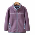 thumbnail image 1 of snilers Boy Girls Jackets Fleece Stand Collar Full Zip Active Jackets Color Block Soft Cosy Baggy Loose Fit Athletic Outerwear 8-12Y, 1 of 4