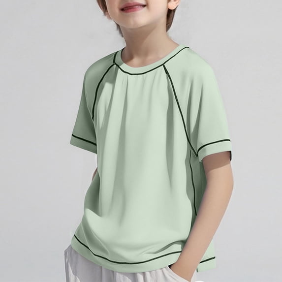 snilers Boys Active Athletic Performance T-Shirt Summer Short Sleeve Tee Tops Teens Raglan Color Block Crewneck Shirts 3-16 Years