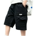 thumbnail image 1 of snilers Boys Cargo Shorts Casual Stylish Short Pants with Pockets Solid Color Summer Trousers for 5-16 Years, 1 of 4