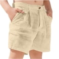 thumbnail image 1 of snilers Boys Cotton Linen Shorts Summer Lightweight Casual Loose Pull On Elastic Waist Beach Shorts with Pockets 5-15 Years, 1 of 7