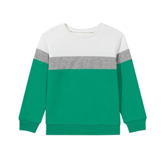 snilers Boys Long Sleeve Shirts Casual Loose Lightweight Crewneck Sweatshirt Fall Winter Clothing Striped Color Block Going Out Tops Size 1 Years