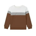thumbnail image 1 of snilers Boys Long Sleeve Shirts Casual Loose Lightweight Crewneck Sweatshirt Fall Winter Clothing Striped Color Block Going Out Tops Size 9 Years, 1 of 5