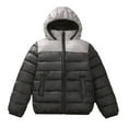 thumbnail image 1 of snilers Boys Puffer Jacket Thick Warm Winter Coats Lightweight Color Block Casual Outerwear Full Zip Up Hooded Down Jackets with Pockets Size 7-14 Years, 1 of 7