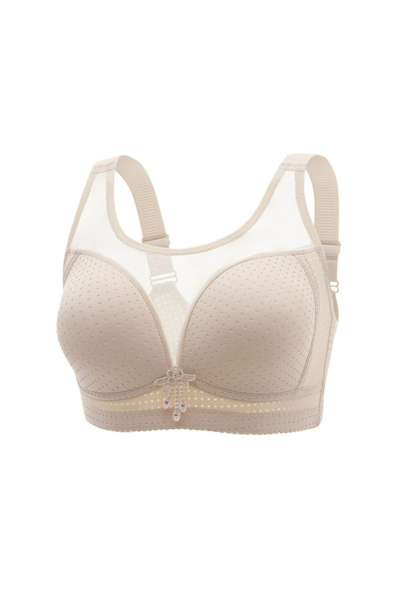 Brass for Women Large Bust No Underwire Full Coverage Push Up Bras Front Close Button Seamless Bra