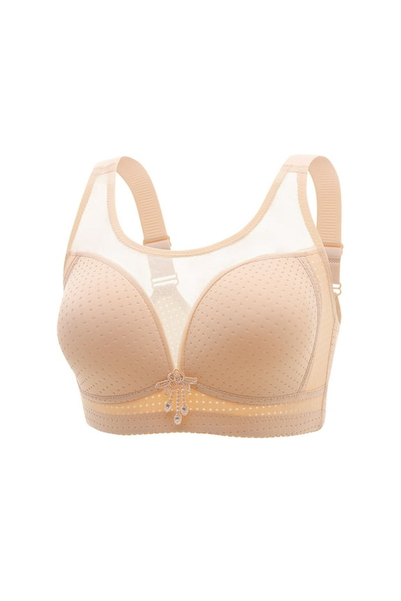 Brass for Women Large Bust No Underwire Full Coverage Push Up Bras Front Close Button Seamless Bra