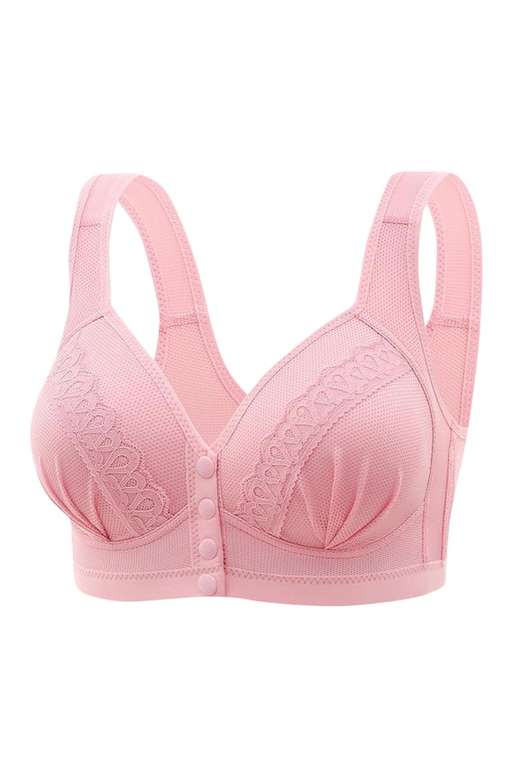 Brass for Women No Steel Ring Full Coverage Large Bust Push Up Bras Front Button Close Everyday Bras