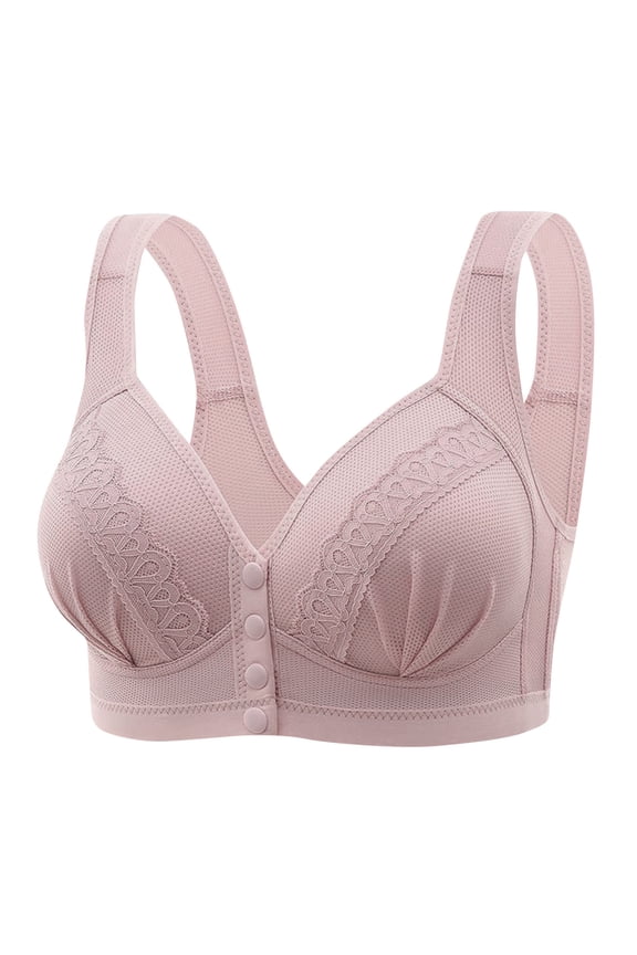 Brass for Women No Steel Ring Full Coverage Large Bust Push Up Bras Front Button Close Everyday Bras