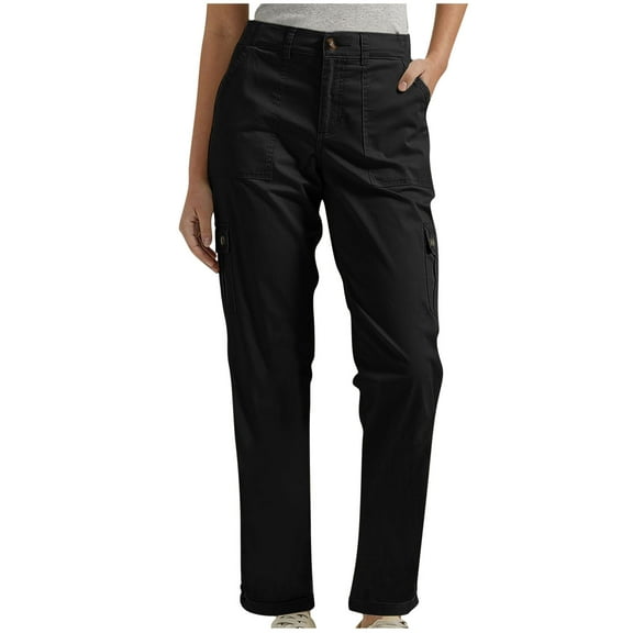 snilers Cargo Pants Women Elastic High Waist Straight Leg Trousers Solid Color Office Work Khaki Pants Fall Joggers Athletic Pant with Multi Pocket