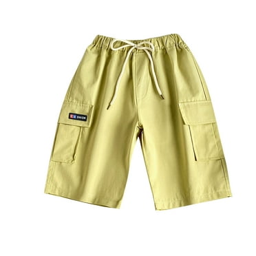 snilers Child Boy Girls Cargo Shorts Elastic Waist Drawstring Work Shorts Loose Fitted Casual Athletic Shorts with Pocket 3-12 Years