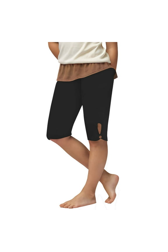 Child Girls Leggings Elastic High Waist Yoga Shorts Comfy Stretchy Workout Shorts Summer 3-13 Years