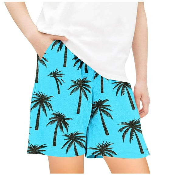 snilers Children's Boy Girls Beach Shorts Hawaiian Summer Casual Shorts Elastic Waistband Comfortable 3D Graphic Print Shorts