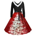 snilers Christmas 2024 Cocktail Dresses for Women Fuzzy Patchwork V