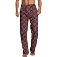 thumbnail image 1 of snilers Christmas Pajama Pants for Men Elastic Waist Straight Leg Stretchy Trousers Plaid Printed Soft Comfy Lounge Sleepwear Bottoms, 1 of 5