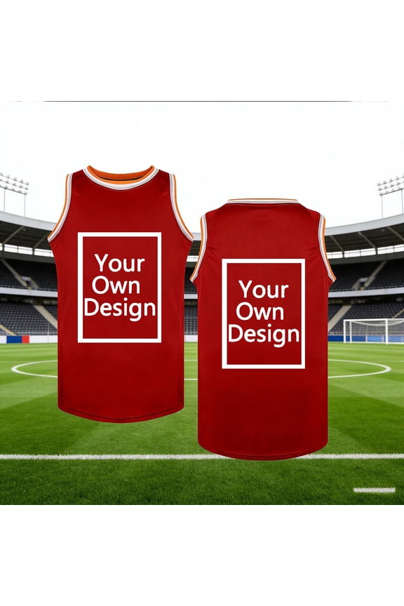 Custom Mens Basketball Jersey with Photo Logo Text Mesh Personalized Sports Shirts for Boys Girls Fans Team Uniforms 3-18 Years