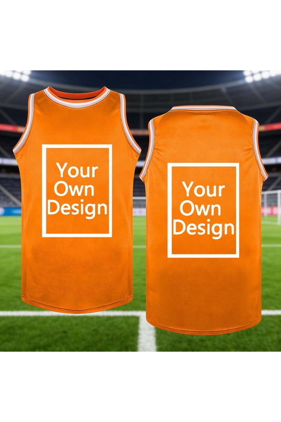 Custom Mens Basketball Jersey with Photo Logo Text Mesh Personalized Sports Shirts for Boys Girls Fans Team Uniforms 3-18 Years