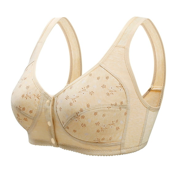 snilers Daisy Bra for Older Women Comfortable High Support Wide No Underwire T-Shirts Bras Convenient Button Close Front Everyday Bras Flash Deal