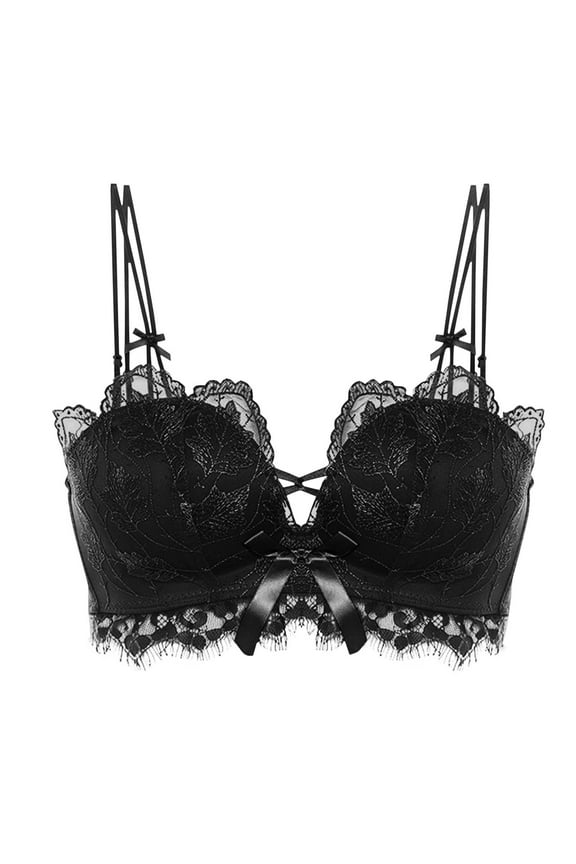 Floral Lace Bralette for Women Seamless Push Up Soft No Underwire Crop Breathable Cami Backless Underwear