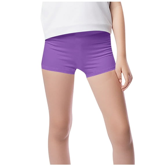 snilers Girls Athletic Shorts Elastic Waist Dance Yoga Short Pants Classic Solid Color Summer Panties for Kids 4-11 Years