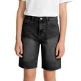 thumbnail image 1 of snilers Girls Bermuda Denim Shorts Teens Loose High Rise Knee Length Stretchy Jean Long Shorts Summer Casual Jorts 12-16 Years, 1 of 5