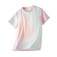 thumbnail image 1 of snilers Girls Boys Shirts Crew Neck Summer Top Quick Dry Athletic Short Sleeve Tie-Dyes Color Basic Tees for 4-15 Years, 1 of 3