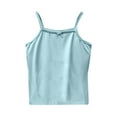 thumbnail image 1 of snilers Girls Camisole Tank Tops Cami Sleeveless Spaghetti Square Neck Undershirts Gymnastics Dancewear Summer Blouses Size 2-10 Years, 1 of 6