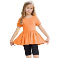 thumbnail image 1 of snilers Girls Clothes 2 Piece Summer Outfits Short Sleeve Pleated T-Shirts and Shorts Beach Summer Kids Clothing Set Size 5-15 Years, 1 of 8