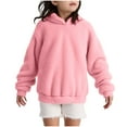 thumbnail image 1 of snilers Girls Hoodies Winter Warm Fluffy Fleece Jacket Hooded Pullover Sweatshirts Cute Fashion Long Sleeve Going Out Tops with Pocket Size 11 Years, 1 of 6
