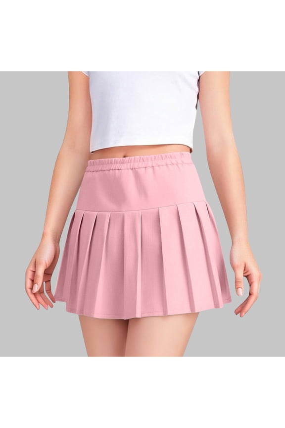 Girls Pleated Skirts with Shorts High Waisted Athletic Tennis Skorts Sport Performance Skirt Uniform Skirt 4-15 Years