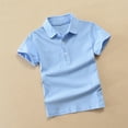 thumbnail image 1 of snilers Girls Short Sleeve Active Performance Golf Shirts Summer School Uniform Button Collared Cotton Shirt 2-13 Years, 1 of 4