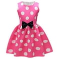 thumbnail image 1 of snilers Girls Sleeveless Dresses Polka Dots Crew Neck Summer Dresses Birthday Party A Line Swing Sundress Size 2-13 Years, 1 of 8