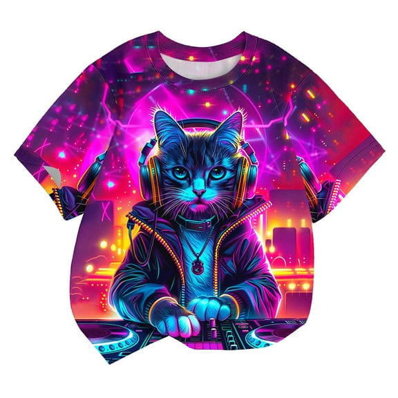 snilers Girls T Shirts Crew Neck Loose Fitted Summer Tops Cute Colour Graphic Tees Trendy Casual Short Sleeve Size 3-14 Years