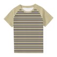 thumbnail image 1 of snilers Girls T Shirts Crew Neck Striped Short Sleeve Soft Comfortable Summer Top Casual Stylish Basic Tees for 3-14 Years Girls and Boys, 1 of 8