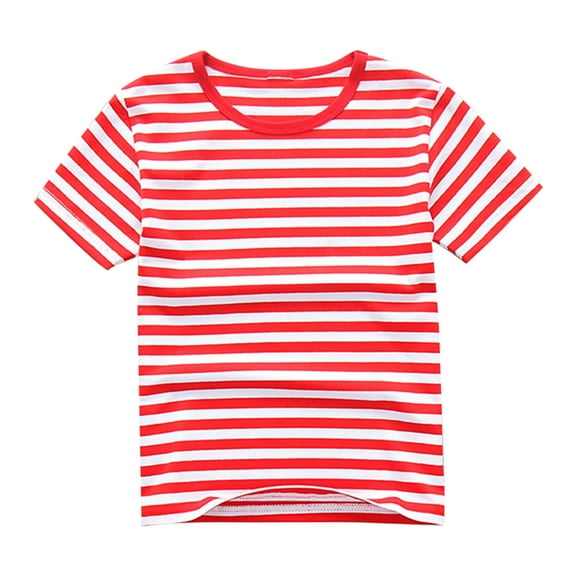 snilers Girls T Shirts Crew Neck Striped Short Sleeve Soft Summer Tops Trendy Basic Tees Size 3-13 Years