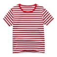 thumbnail image 1 of snilers Girls T Shirts Crew Neck Striped Short Sleeve Soft Summer Tops Trendy Basic Tees Size 3-13 Years, 1 of 5