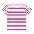 thumbnail image 1 of snilers Girls T Shirts Short Sleeve Striped Tops Casual Trendy Crew Neck Summer Tees Loose Fitted Blouses Size 3-14 Years, 1 of 5