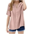 thumbnail image 1 of snilers Girls T Shirts V Neck Loose Fitted Short Sleeve Henley Button Down Blouses Trendy Casual Summer Top Size 5-15 Years, 1 of 6