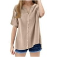 thumbnail image 1 of snilers Girls T Shirts V Neck Loose Fitted Short Sleeve Henley Button Down Blouses Trendy Casual Summer Top Size 5-15 Years, 1 of 6