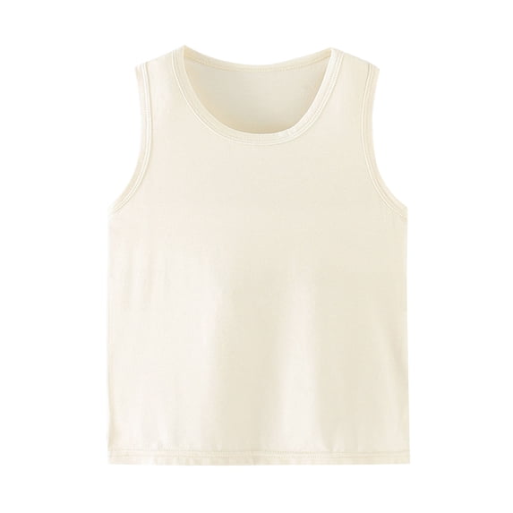snilers Girls Tank Tops Kids Crew Neck Sleeveless Shirts Summer Solid Color Basic Tees Athletic Vest Size 2-12 Years