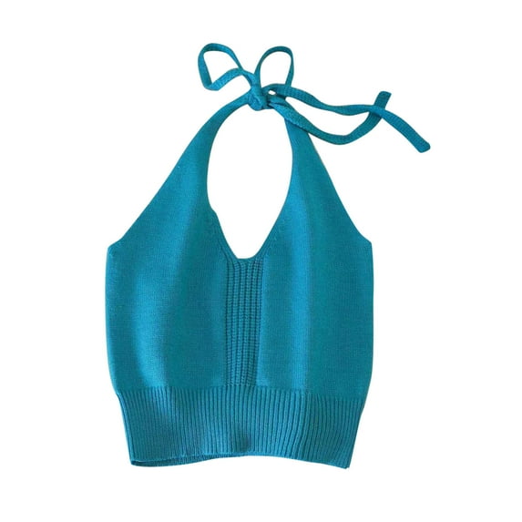 snilers Girls Tank Tops Knitted Camisole Halter Neck Sleeveless Shirts Spaghetti Strap Summer Blouses Cute Solid Vest Size 2-13 Years