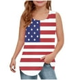 thumbnail image 1 of snilers Girls Tank Tops Scoop Neck Loose Fitted Sleeveless Shirt 4th of July Patriotics Tops Boys and Girls Summer Blouses Size 5-14 Years, 1 of 6