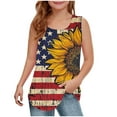 thumbnail image 1 of snilers Girls Tank Tops Scoop Neck Loose Fitted Sleeveless Shirt 4th of July Patriotics Tops Boys and Girls Summer Blouses Size 5-14 Years, 1 of 6