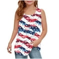 thumbnail image 1 of snilers Girls Tank Tops Scoop Neck Loose Fitted Sleeveless Shirt 4th of July Patriotics Tops Boys and Girls Summer Blouses Size 5-14 Years, 1 of 6