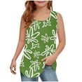 thumbnail image 1 of snilers Girls Tank Tops Scoop Neck Sleeveless Shirt Loose Fitted Summer Vests Cute Floral Print Blouses for 5-14 Years, 1 of 6