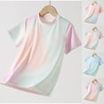 thumbnail image 1 of snilers Girls UPF 50+ Sun Shirts Tie Dye Quick Dry Short Sleeve T Shirt Basic Tees Summer Athletic Gym Crewneck Tops 4-15 Years, 1 of 3