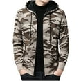 thumbnail image 1 of snilers Jacket for Men Trendy Camo Hooded Shirts Jacket Full Zip Knit Fleece Lined Thicken Shacket Casual Winter Warm Bomber Jacket, 1 of 2