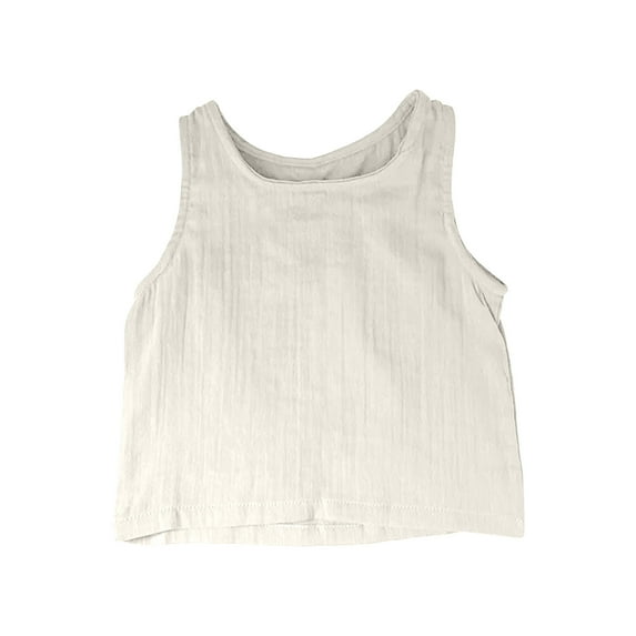 snilers Kids Girls Boys Tank Tops Toddler Summer Vest Scoop Neck Sleeveless Solid Color T-Shirts Size 6 Months-7 Years