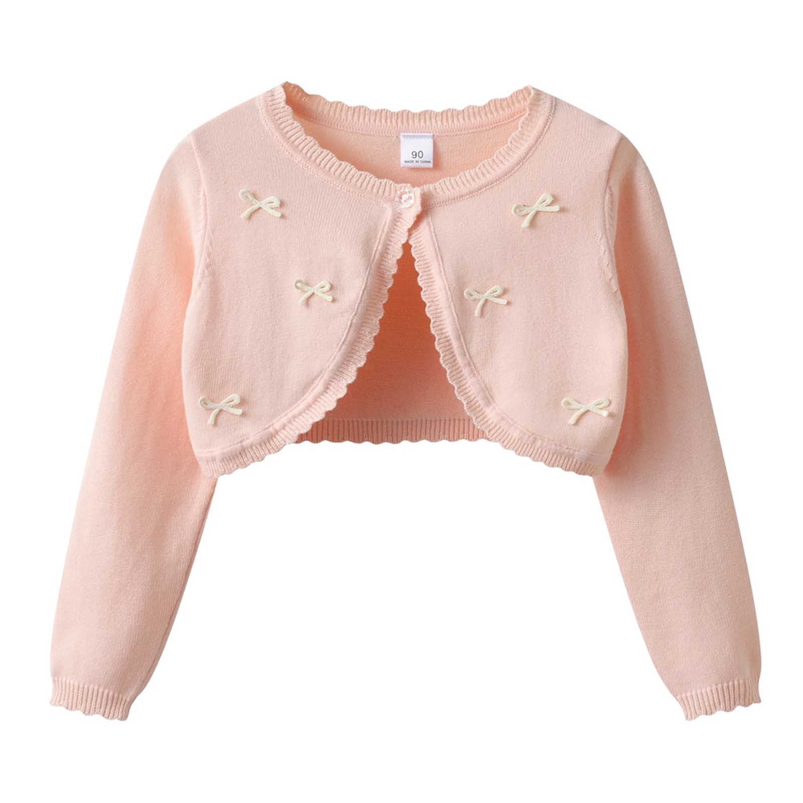 snilers Kids Girls Cardigan Bolero Shrugs Knit Sweater Long Sleeve