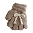 thumbnail image 1 of snilers Kids Winter Gloves Cute Fashion Bowknot Knitted Mittens Soft Comfy Warm Winter Gloves for Outdoor Cold Weather Size 3-11 Years Free Size, 1 of 3