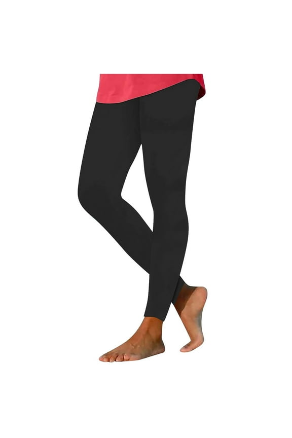 Leggings for Women Tummy Control High Waisted Soft Yoga Pants Winter Warm Fleece Lined Soft Footless Tights Pants