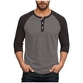 thumbnail image 1 of snilers Long Sleeve Shirts for Men Plus Size Henley Shirt Casual Raglan Jersey Baseball Tees Athletic Workout Tops, 1 of 7